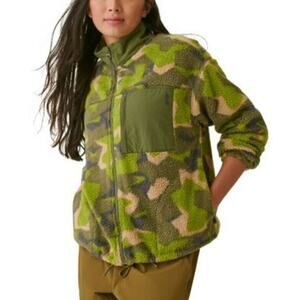 Bass Outdoors Womens Coastal Sherpa Jacket XS Green Arctic Camo Zip Up NWT